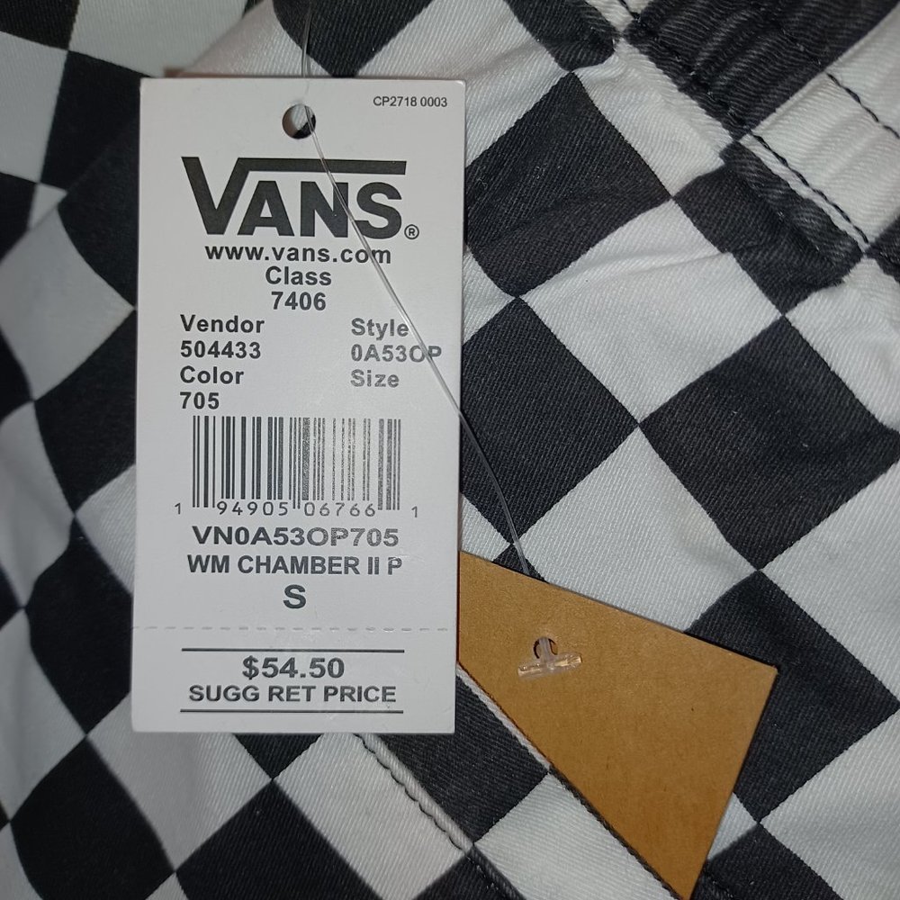 HTF Vans Black/White Checkered Checkerboard Joggers Women's Small - Picture 12 of 14